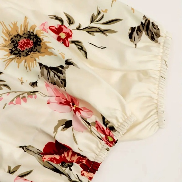 Charming Floral Print A-line Dress - Stylish & Elegant Crew Neck Design - Picture 3 of 4